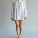 camicia con bottoni oro sun